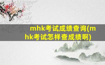 mhk考试成绩查询(mhk考试怎样查成绩啊)