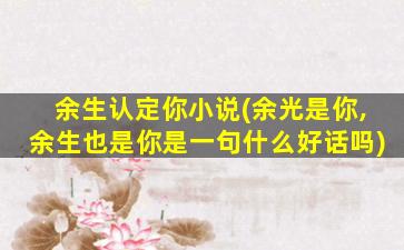 余生认定你小说(余光是你,余生也是你是一句什么好话吗)