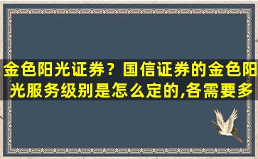 金色阳光证券？国信证券的金色阳光服务级别是怎么定的,各需要多少资金